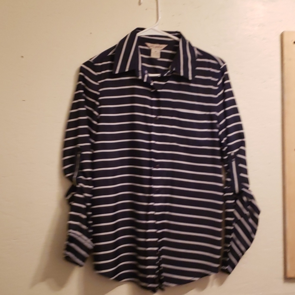 Stripped blue and white blouse